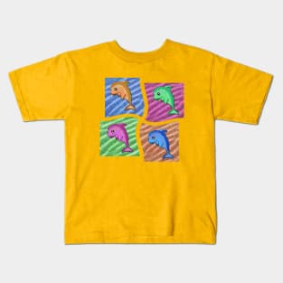 Pop Art Dolphins Kids T-Shirt